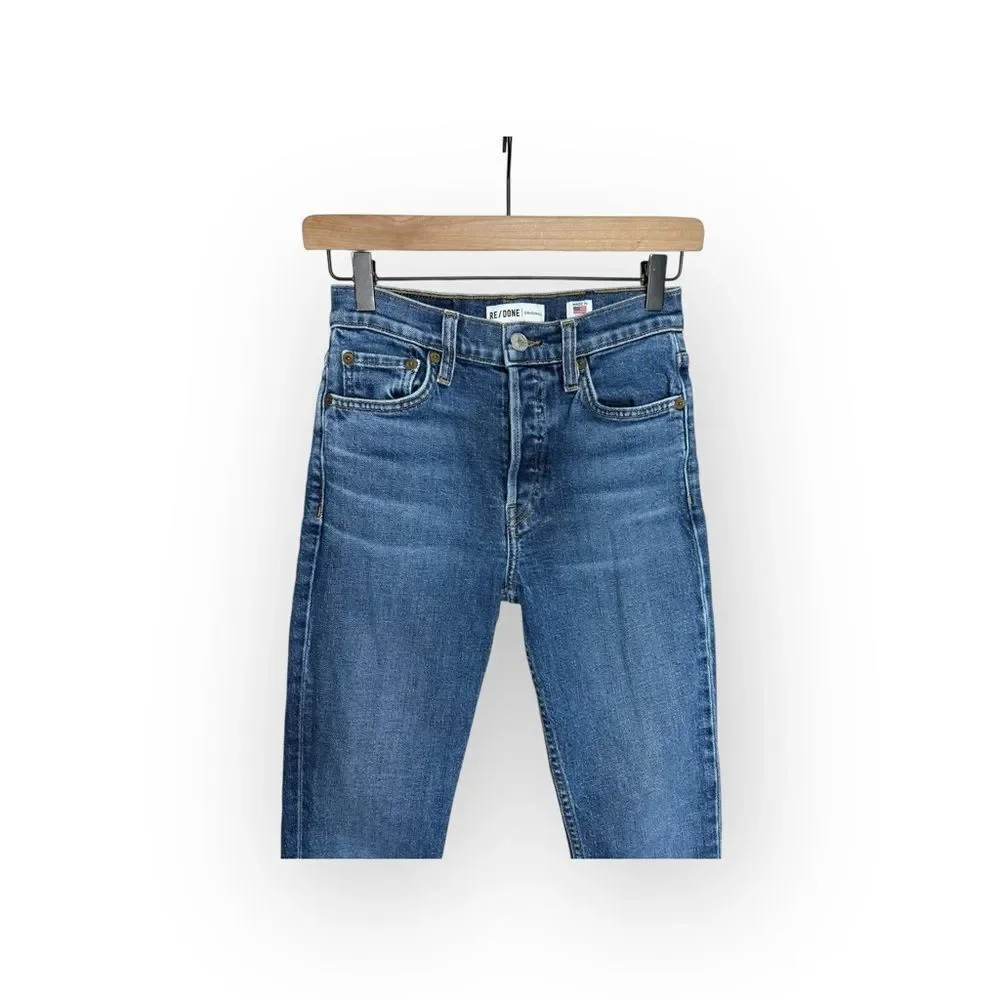 Re/Done High Rise Skinny Ankle Jeans with Button Fly Size 25